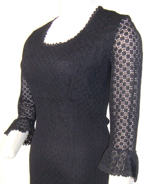 60s Black Lace Dress - Metro Retro Vintage