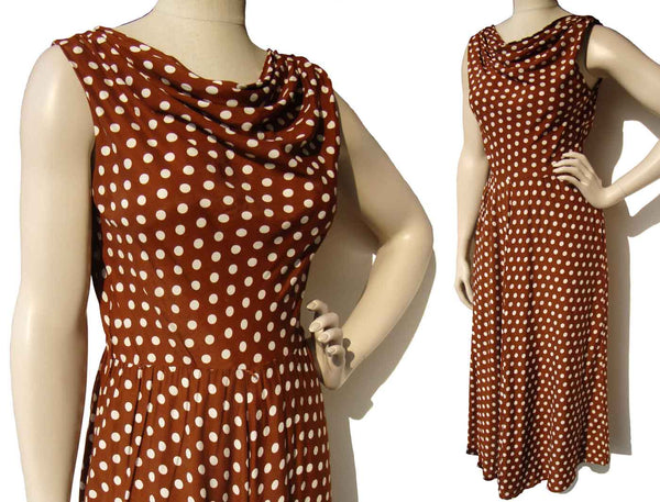 Vintage 90s Polka Dot Rayon Dress E.D. Michaels by Melanie Drucker