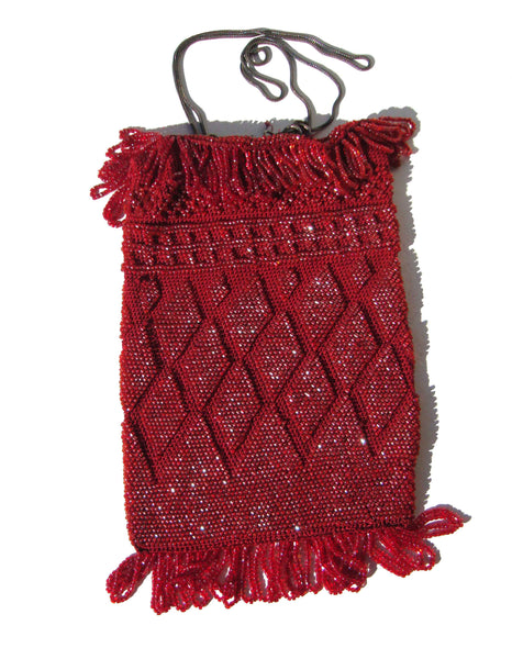 Vintage Beaded Reticule Wristlet Purse