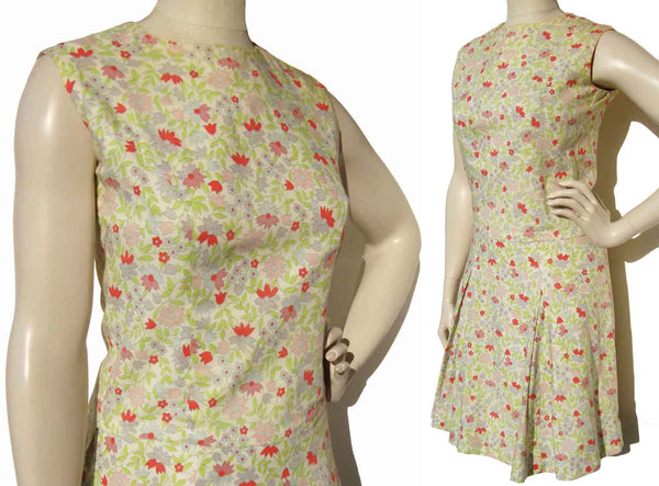 Vintage 60s Cotton Skirt & Blouse Floral Set S - Boe Jests