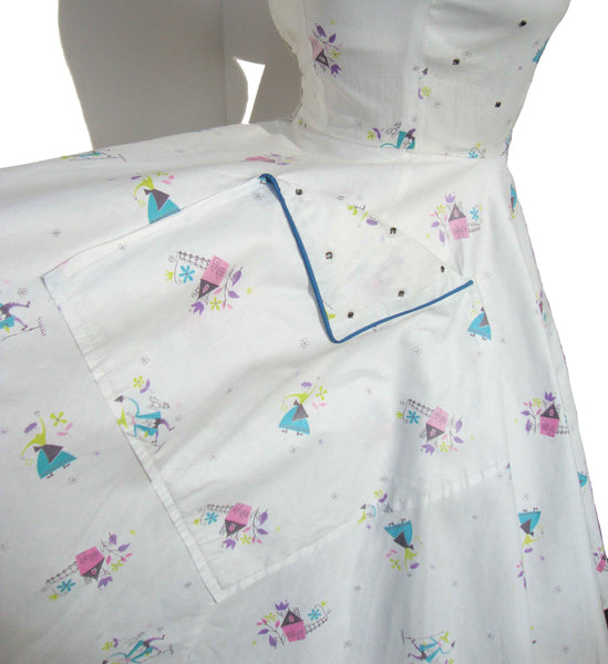 Pocket on 50s Rockabilly Cotton Dress