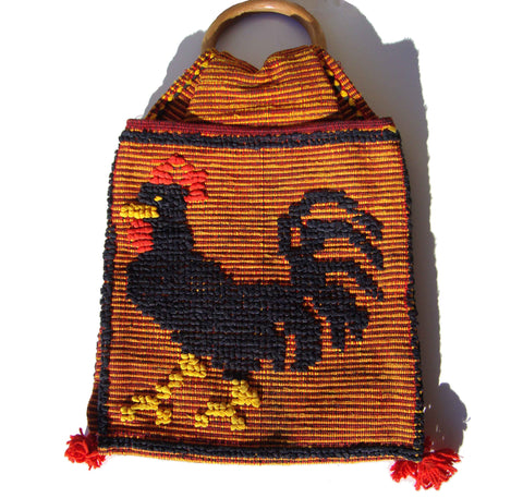 Vintage Rooster Bag Barcelos Saddlebag Novelty Handbag Tote