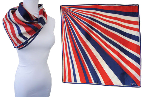 Vintage Vera Scarf Red White Blue Modernist