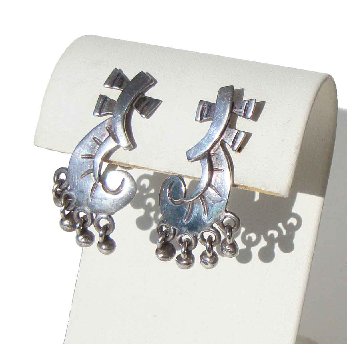 Vintage Miguel Martinez Earrings Sterling Silver Modernist Mexican