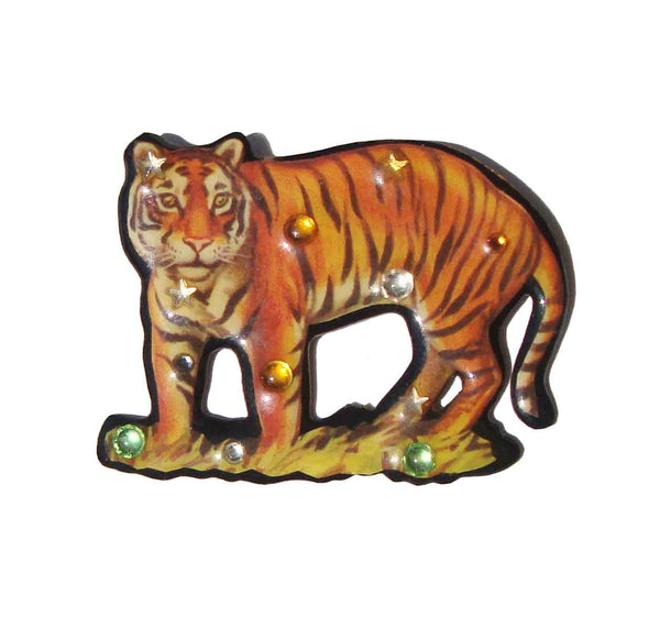 Vintage Tiger Brooch DftD Copper Decoupage – Designs from the Deep