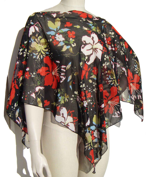 Vintage Chiffon Scarf Capelet