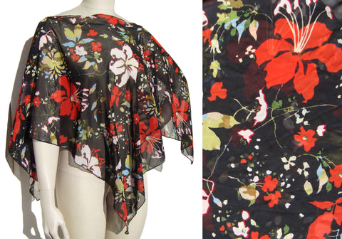 Vintage Floral Scarf Capelet