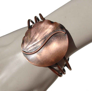 Vintage Modernist Copper Cuff Bracelet - Morley Crimi