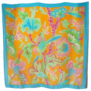 Vintage Ralph Lauren Silk Scarf Pastel Birds Novelty Print