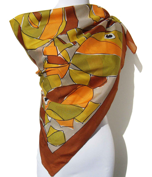 Mod Silk Fish Scarf - Metro Retro Vintage