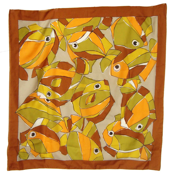 Modernist Fish Novelty Print Scarf