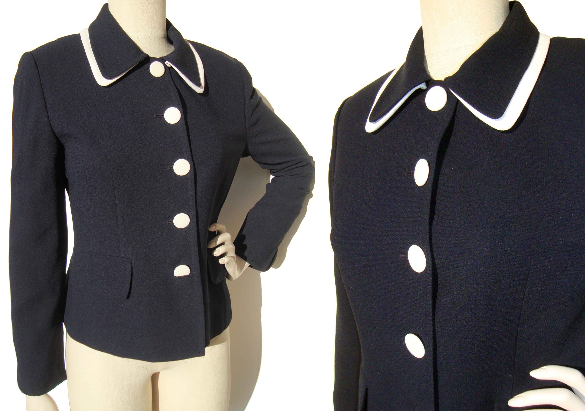 Vintage 80s Christian Dior Black & White Jacket