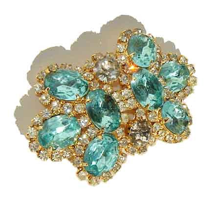 Juliana Rhinestone Buckle DeLizza & Elster Aquamarine Belt Buckle