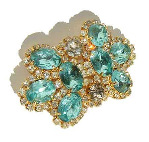 Juliana Rhinestone Buckle DeLizza & Elster Aquamarine Belt Buckle