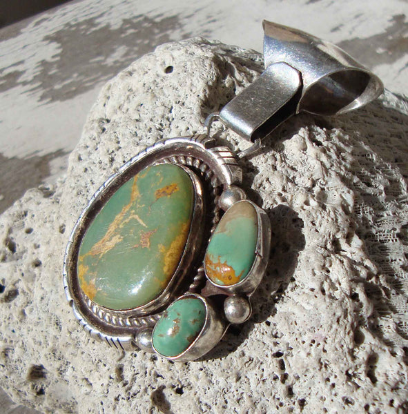 Navajo Indian Turquoise Pendant Josephine Benally