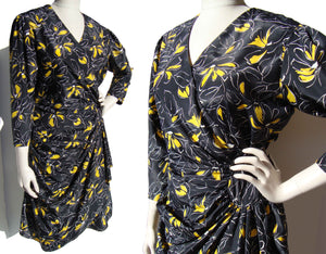 80s Wrap Dress with Peplum