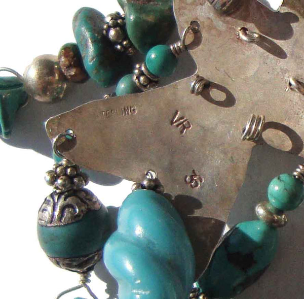 Artisan Sterling Turquoise Lady Pin - VR