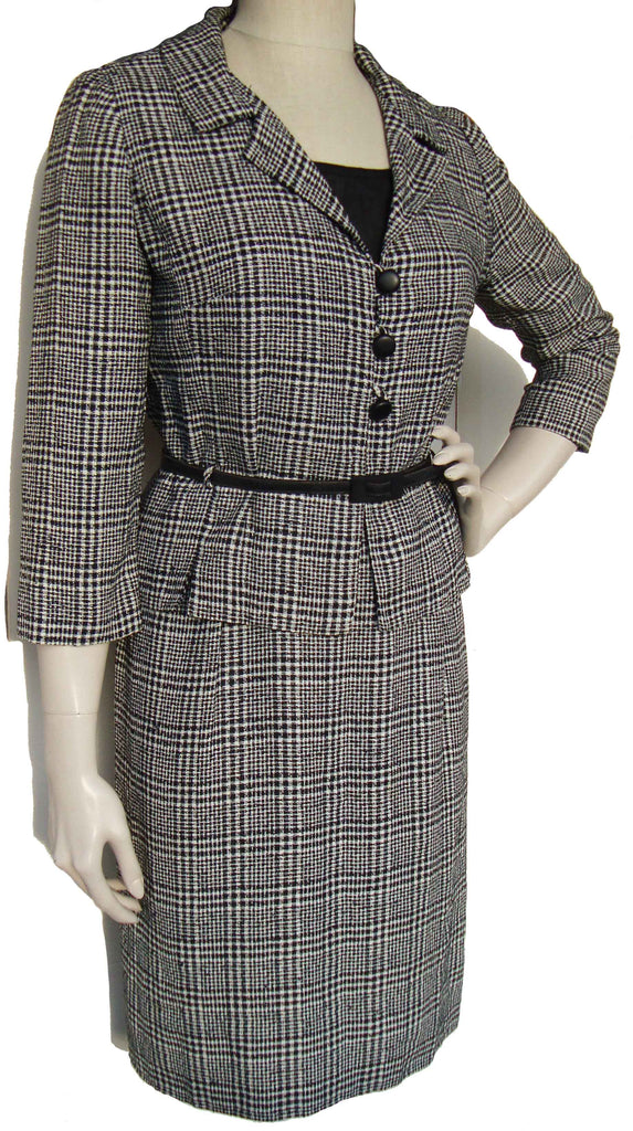 Vintage 60s Glen Plaid Jacket Dress Set Stephan Ltd S / M Vintage 60s Glen Plaid Jacket Dress Set Stephan Ltd S / M