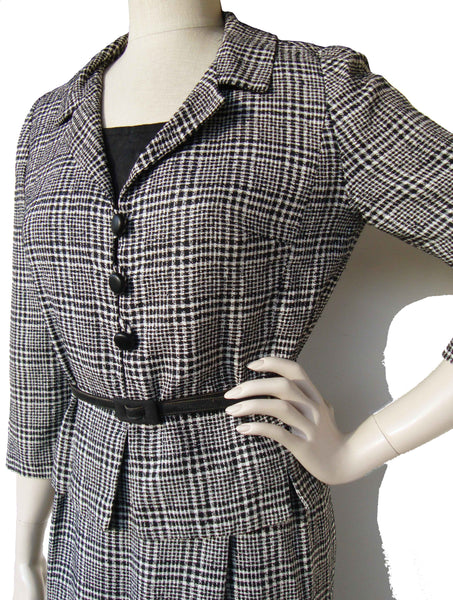 1960s Plaid Dress & Jacket Set