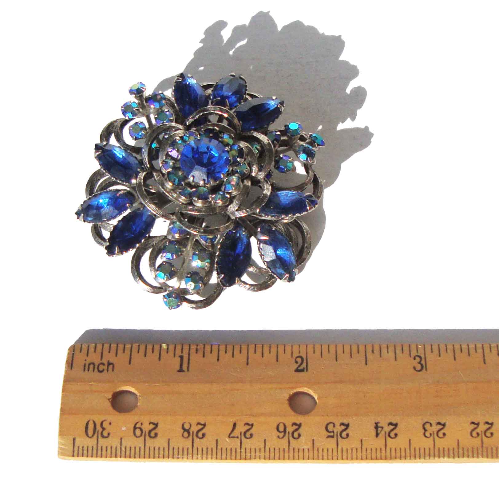 Vintage Selini Blue Rhinestone Cocktail Brooch Pin – Metro
