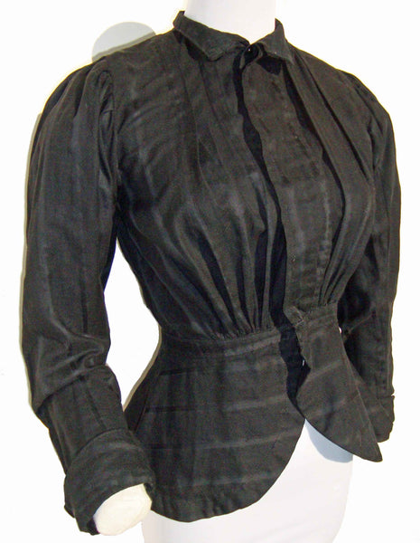 Black Victorian Mourning Shirtwaist Bodice