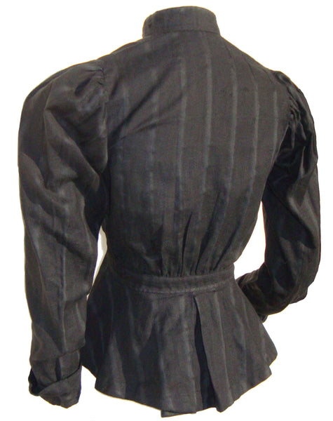 Black Victorian Blouse with Cinched Waist
