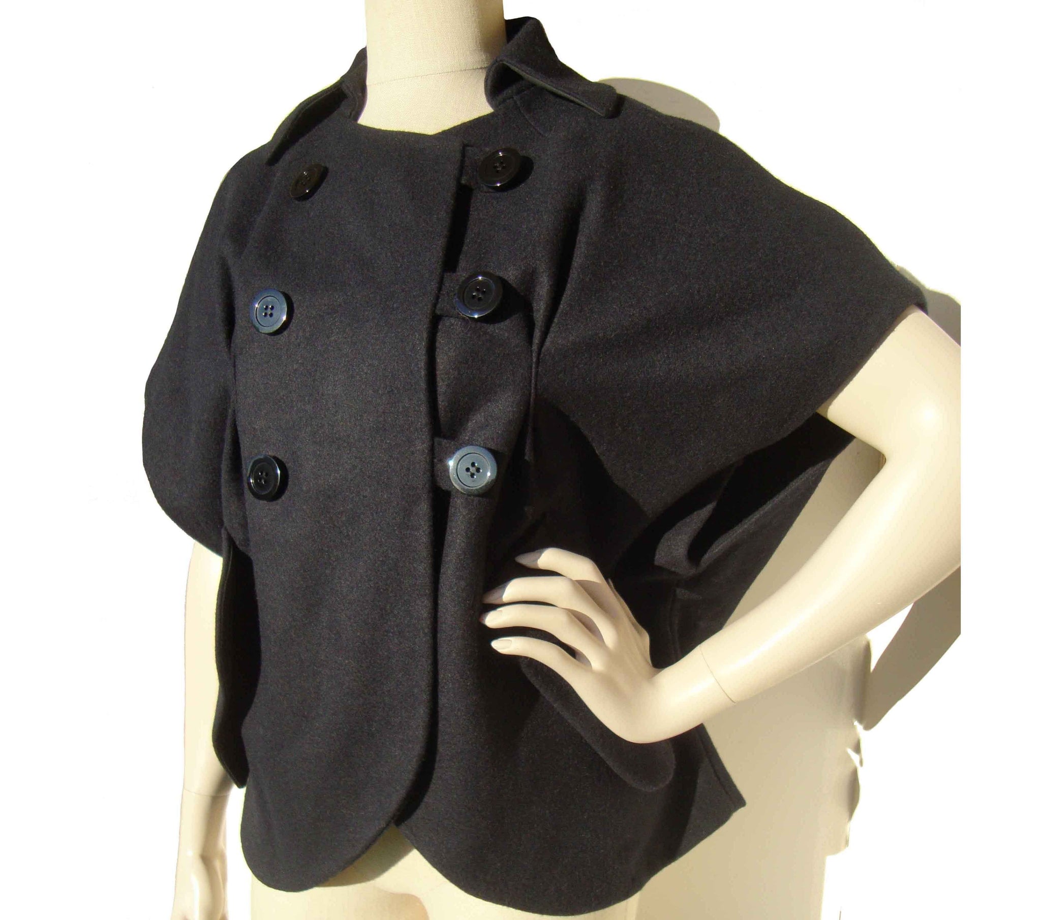 Vera Wang Coat Black Wool Shrug Jacket S / M – Metro Retro Vintage