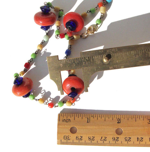 Vintage Art Deco Flapper Glass Bead Necklace