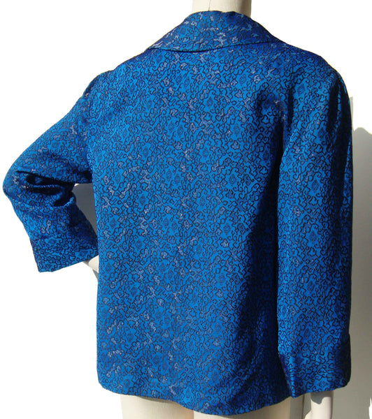 1950s Blue Brocade Jacket