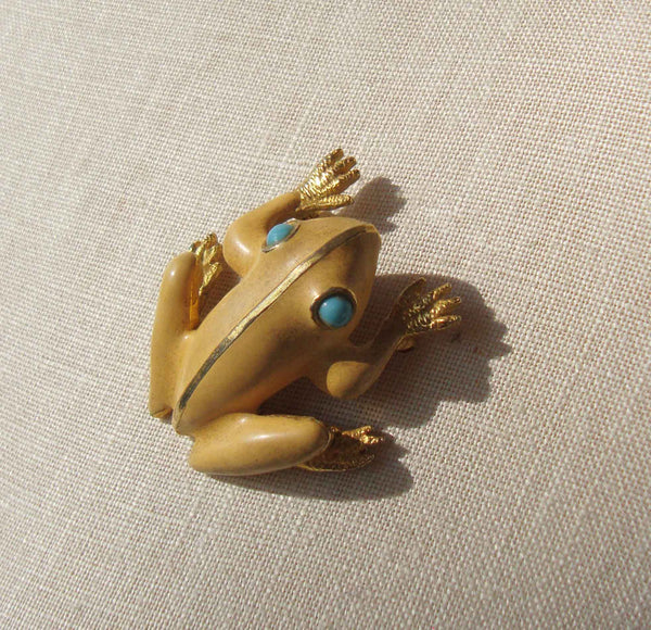 Vintage Frog Novelty Brooch 