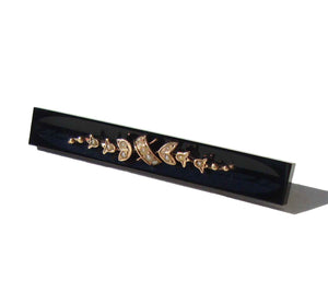 Victorian Jet Bar Brooch Gold Fill Seed Pearls Mourning Memento Mori Pin