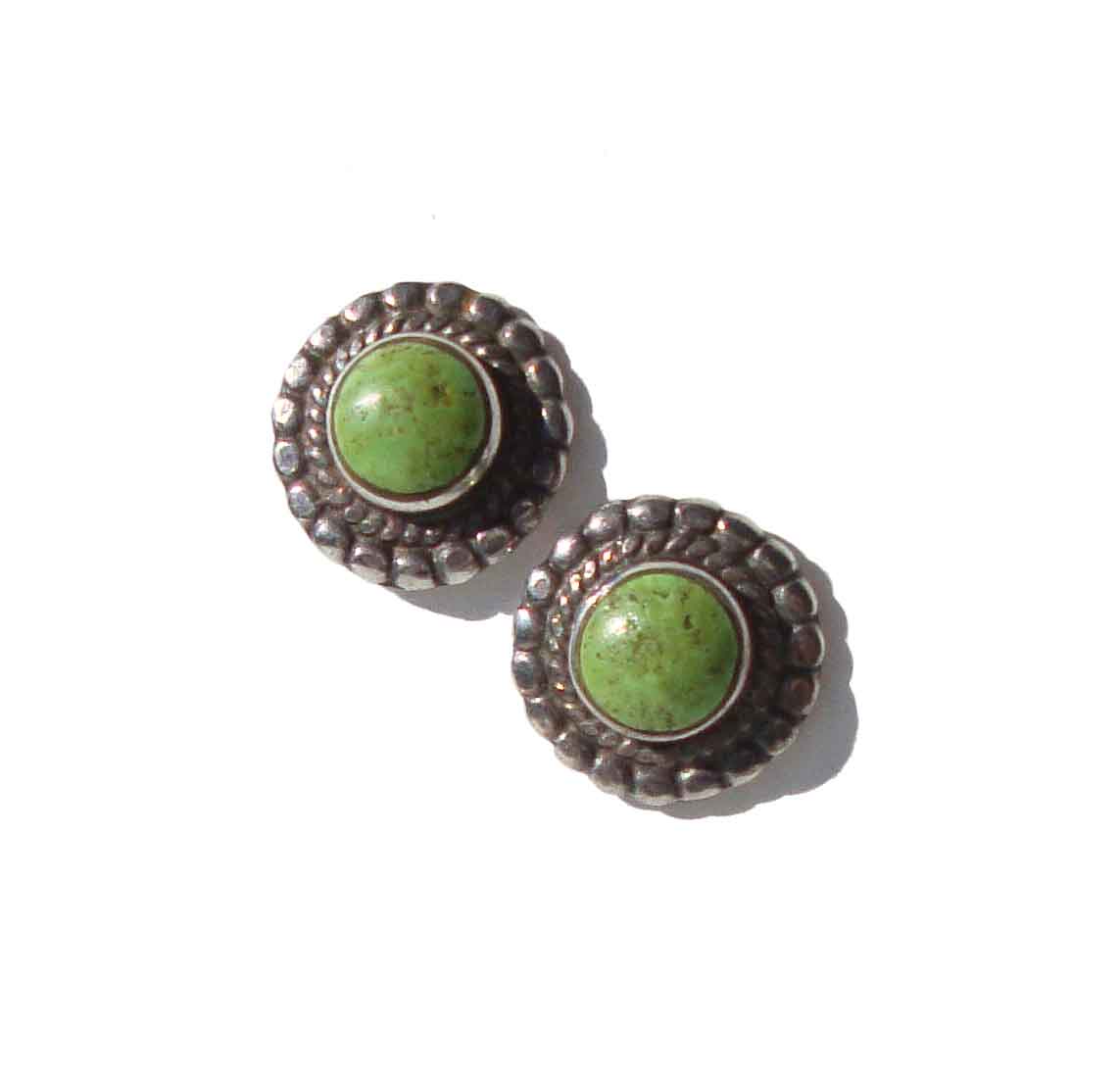 Vintage Southwestern Earrings Sterling Silver & Gaspeite