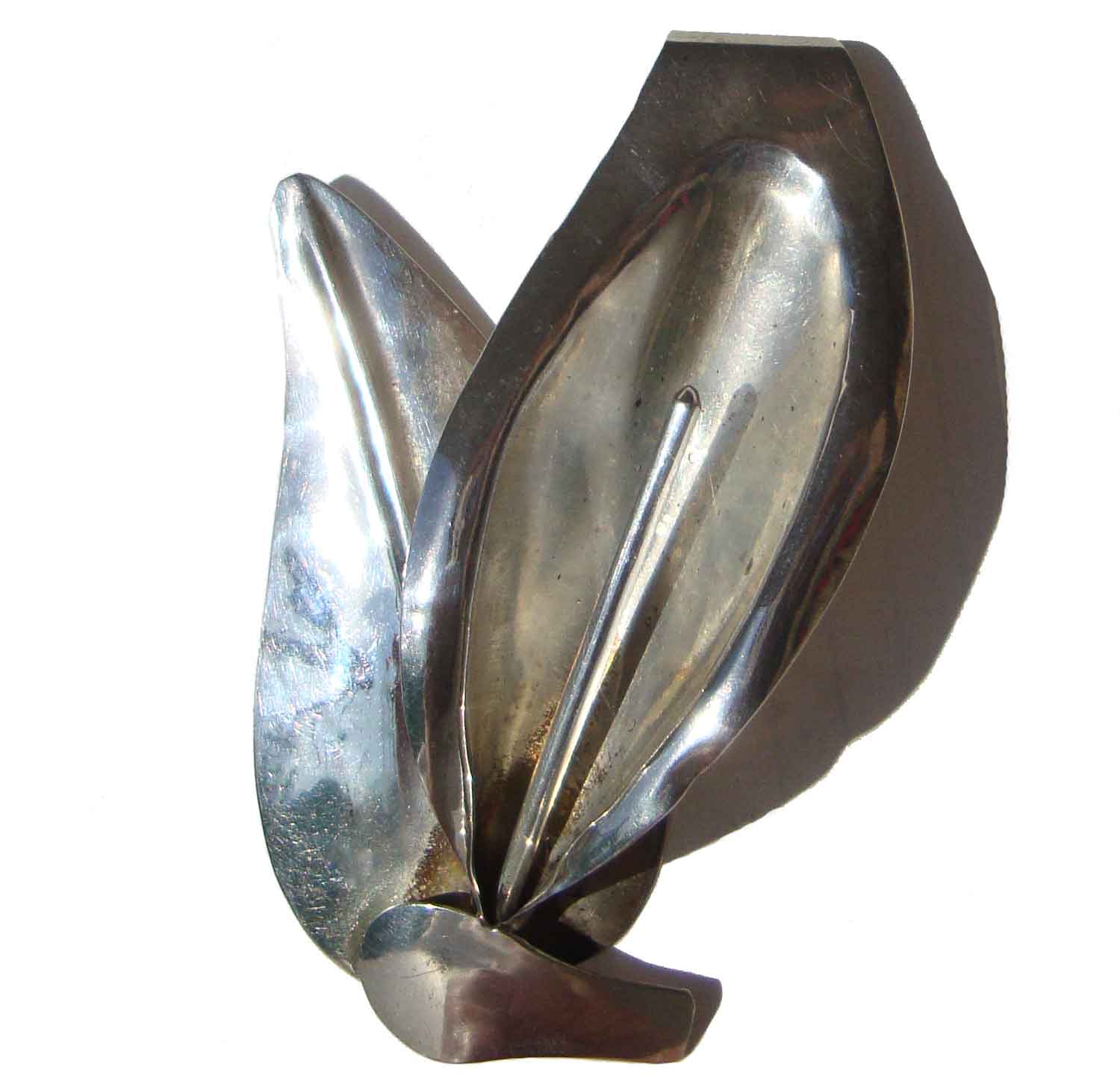 Vintage 80s Taxco Sterling Silver Calla Lily Flower Brooch