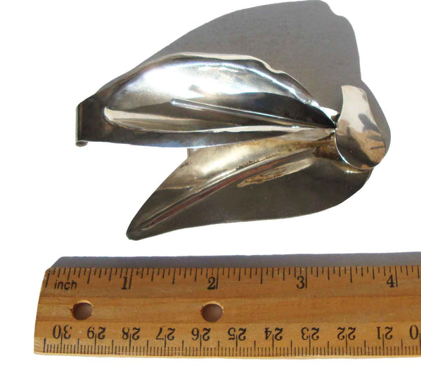 Huge Sterling Silver Flower Brooch