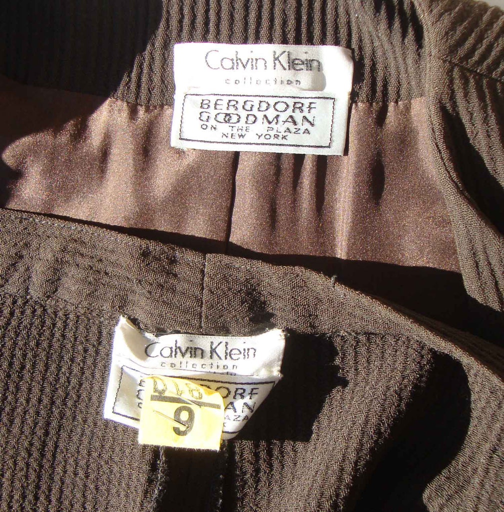 Vintage 90s Calvin Klein Brown Wool Pantsuit M – Metro Retro Vintage