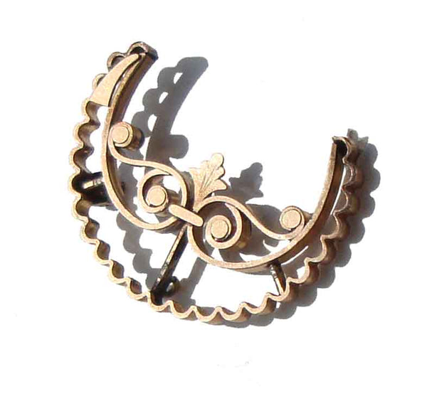Antique Victorian Crescent Moon Brooch Pin