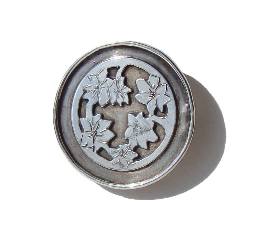 Vintage Liz Ron Sterling Silver Floral Brooch Pendant
