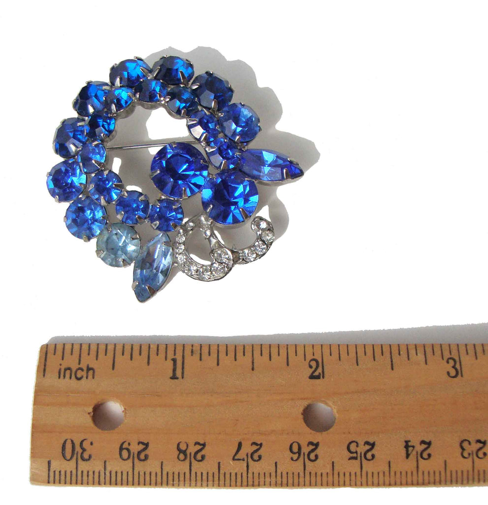 Weiss blue rhinestone brooch hotsell