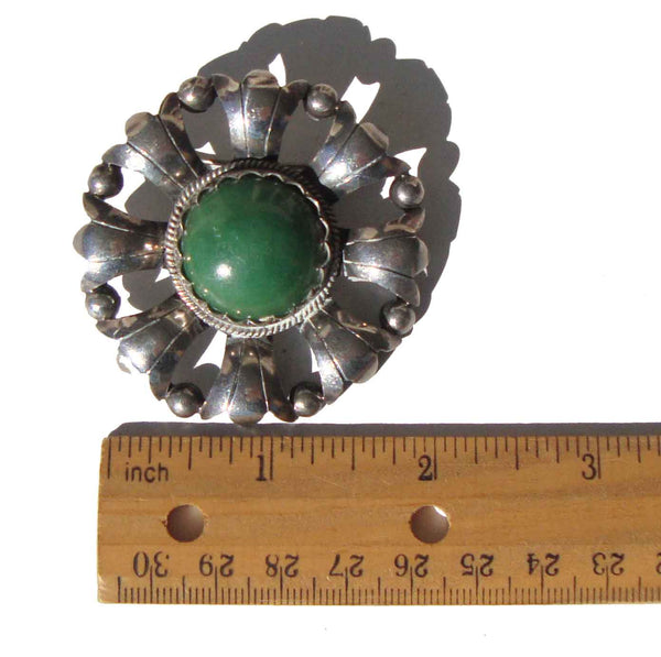Vintage Sterling & Calcite Mexican Brooch